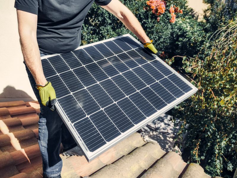 Utility-scale solar panels with substation infrastructure